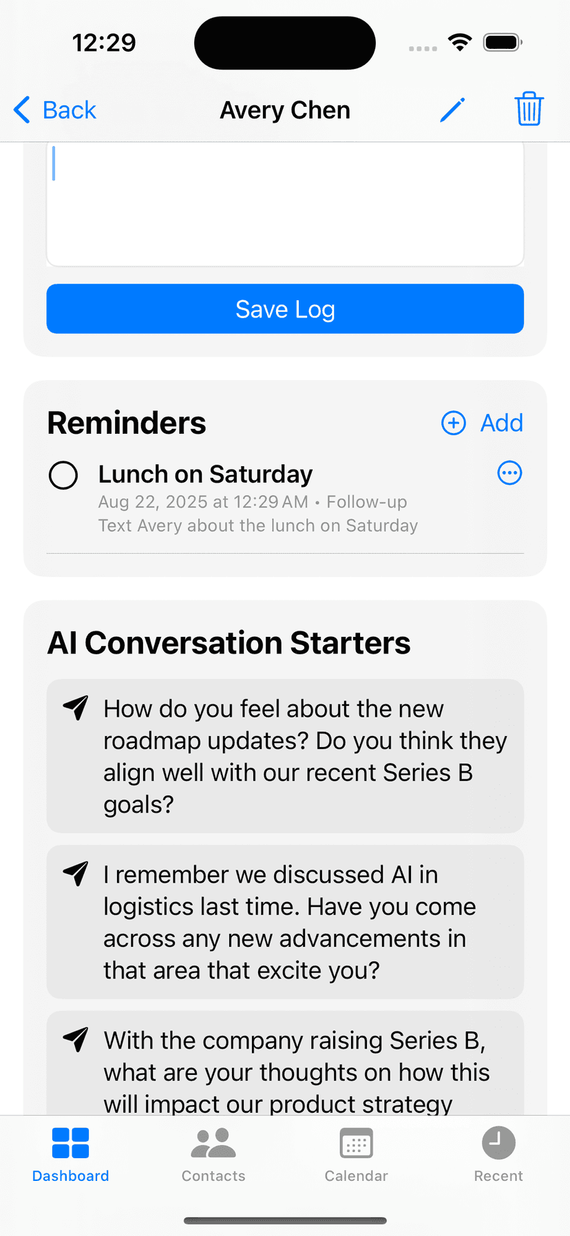 AI Conversation Starter feature